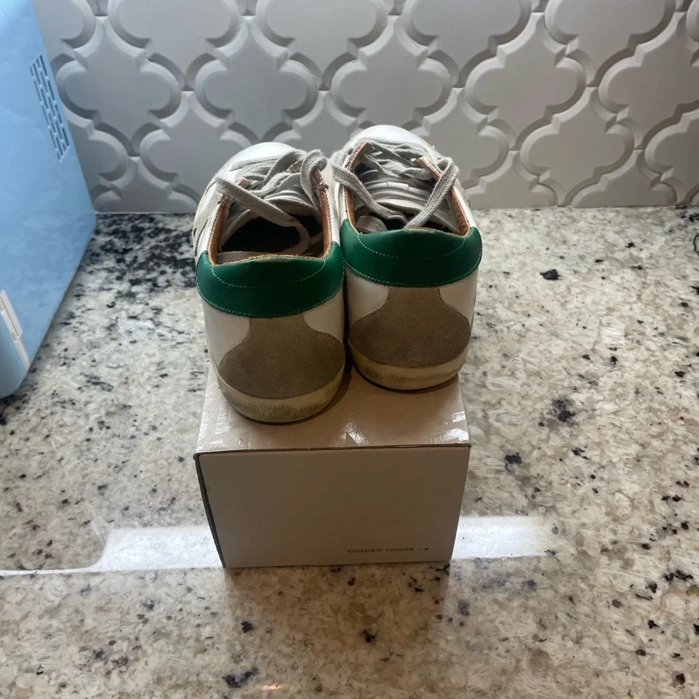 Golden Goose Super-Star Sneakers with Brown and Green Accents - Picture 5 of 9